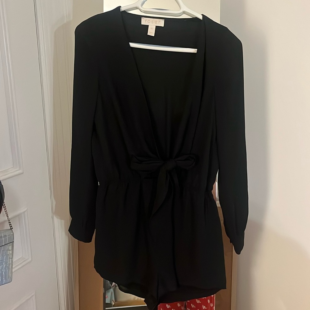 Black romper with bow
